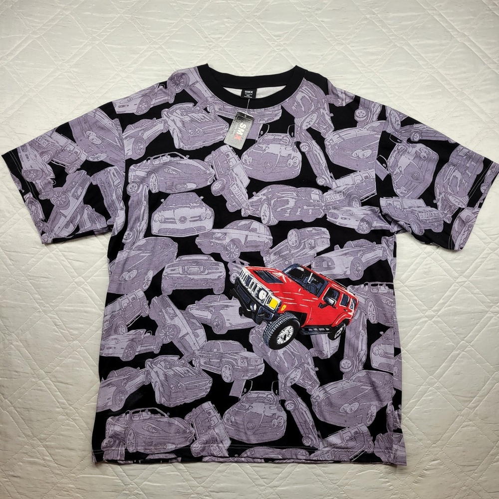 SMX Luxury Sports black T shirt w/ gray cars & a Red Jeep 4XL nwt